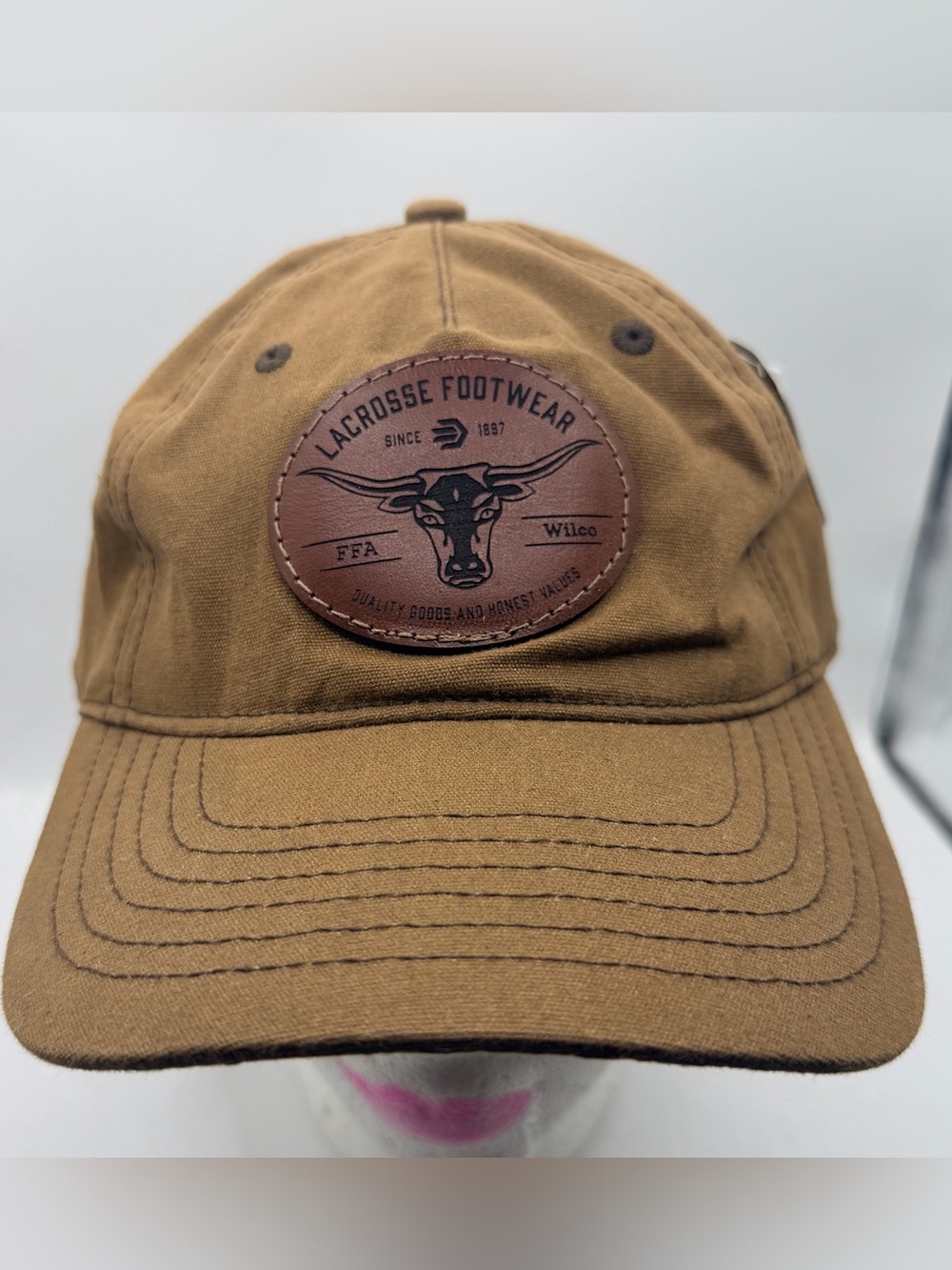 NWT Richardson Hat Lacrosse Footwear Longhorn Leather Patch Canvas Cap Brown